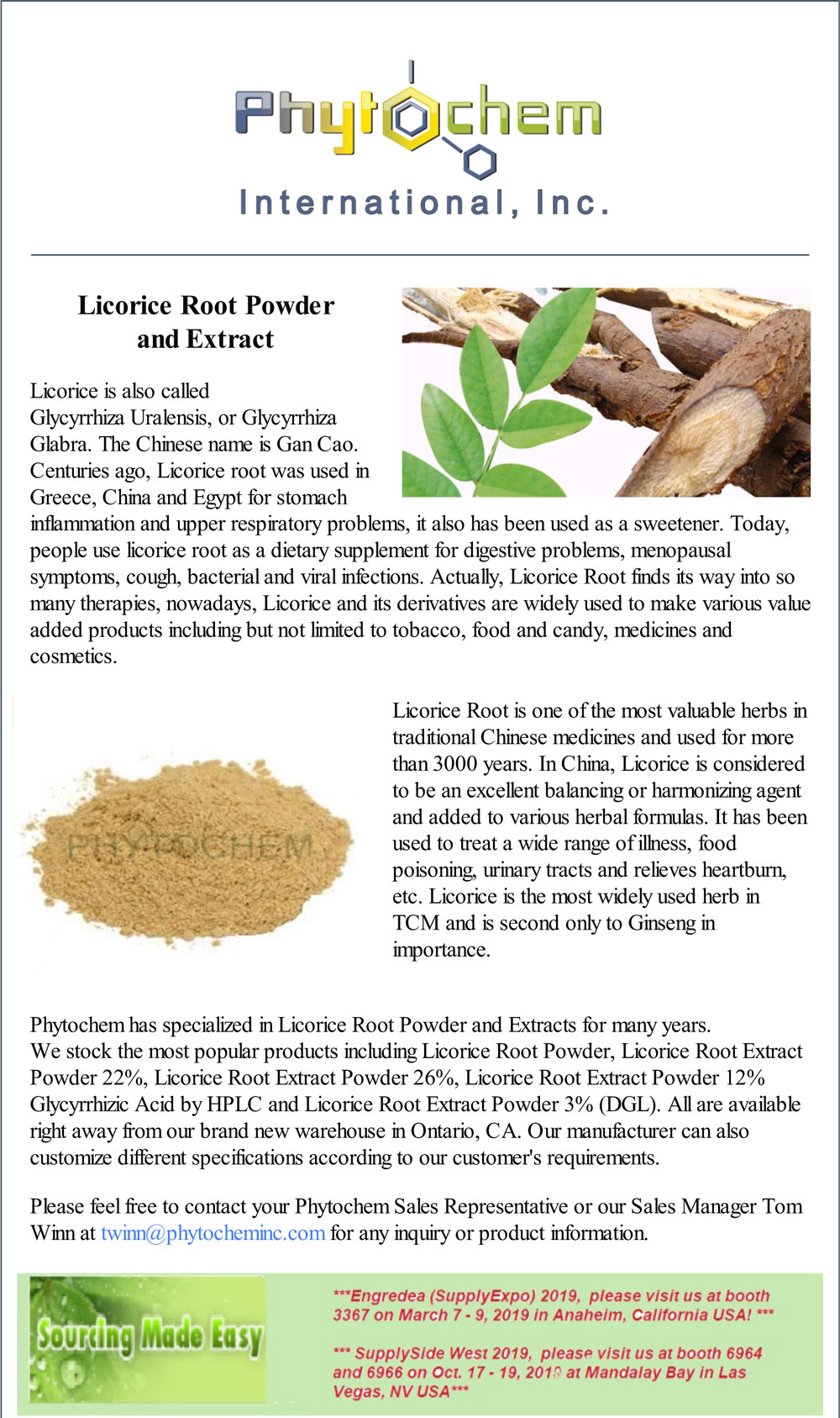 Products Promotion Licorice Root Powder and Extract Phytochem
