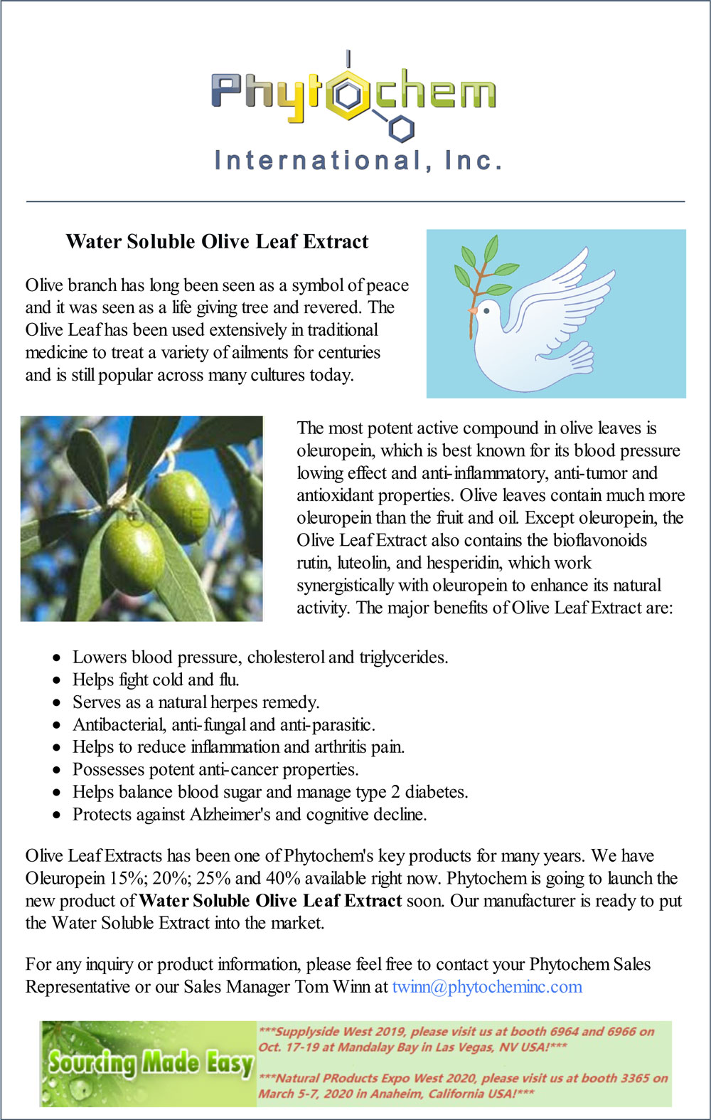 Products Promotion Water Soluble Olive Leaf Extract Phytochem